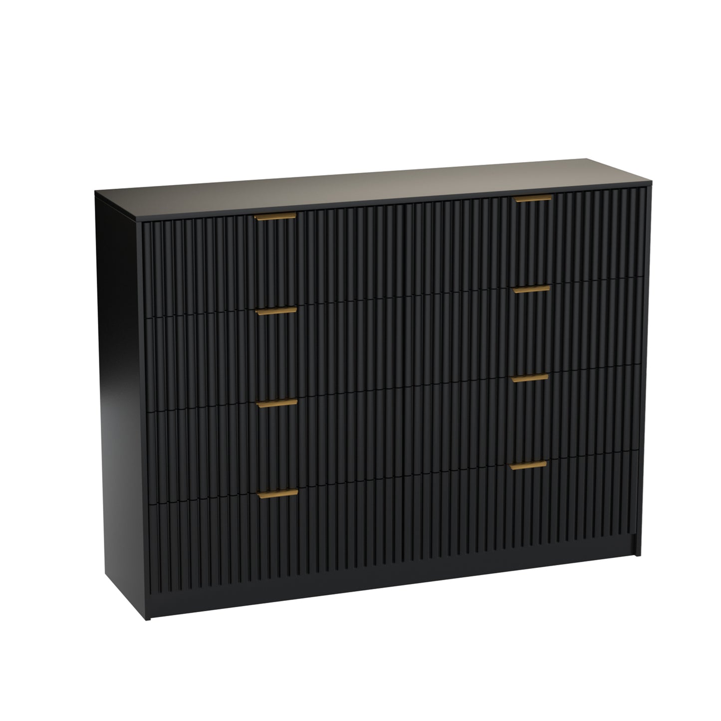 8 Drawer Dresser with for Bedroom,Modern Fluted Wood Chest of Drawer with Golden Embedded Handles for Living Room,Hallway
