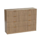 8 Drawer Dresser with for Bedroom,Modern Fluted Wood Chest of Drawer with Golden Embedded Handles for Living Room,Hallway