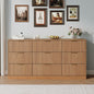 9 Drawer Dresser with for Bedroom,Modern Fluted Wood Chest of Drawer with Golden Embedded Handles for Living Room,Hallway