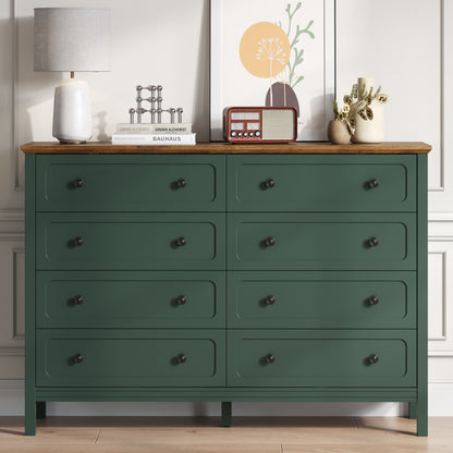 YouTrend 8-Drawer Dressers for Bedroom,55.1"Width Modern Chest of Drawer with Metal Handlesfor Living Room,Hallway,Entryway,White