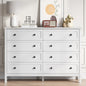 YouTrend 8-Drawer Dressers for Bedroom,55.1"Width Modern Chest of Drawer with Metal Handlesfor Living Room,Hallway,Entryway,White