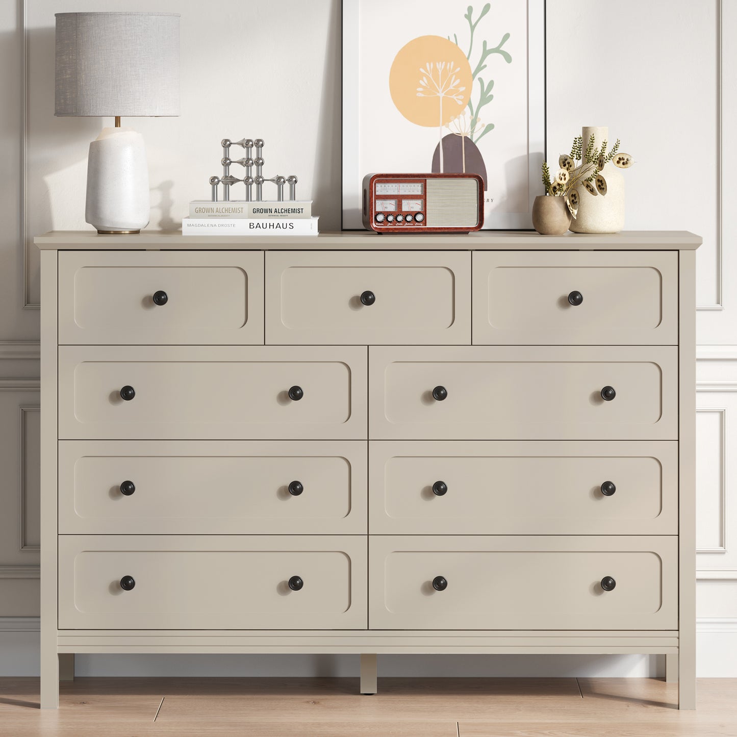 YouTrend 8-Drawer Dressers for Bedroom,55.1"Width Modern Chest of Drawer with Metal Handlesfor Living Room,Hallway,Entryway,White