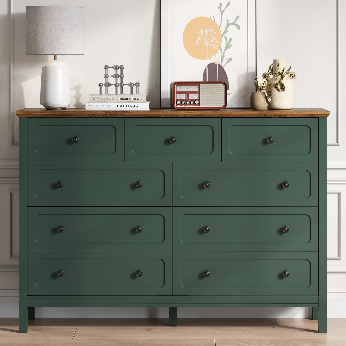 YouTrend 8-Drawer Dressers for Bedroom,55.1"Width Modern Chest of Drawer with Metal Handlesfor Living Room,Hallway,Entryway,White