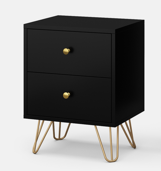 Modern Wood Nightstand with 2 Drawers Bedside Tables End Table for Bedroom Living Room