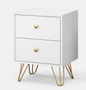 Modern Wood Nightstand with 2 Drawers Bedside Tables End Table for Bedroom Living Room