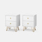 Modern Wood Nightstand Set of 2 with 2 Drawers Bedside Tables End Table for Bedroom Living Room