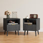 YouTrend Nightstands Set of 2 with Open Shelf,Beside Table with Fluted Design ,End Table with Solid Wood Legs for bedroom