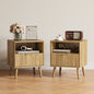 YouTrend Nightstands Set of 2 with Open Shelf,Beside Table with Fluted Design ,End Table with Solid Wood Legs for bedroom