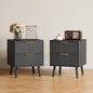 YouTrend Nightstands Set of 2 with Open Shelf,Beside Table with Fluted Design ,End Table with Solid Wood Legs for bedroom