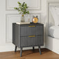 YouTrend Nightstand with Open Shelf,Beside Table with Fluted Design ,End Table with Solid Wood Legs for bedroom