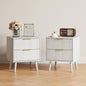 YouTrend Nightstands Set of 2 with Open Shelf,Beside Table with Fluted Design ,End Table with Solid Wood Legs for bedroom