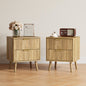 YouTrend Nightstands Set of 2 with Open Shelf,Beside Table with Fluted Design ,End Table with Solid Wood Legs for bedroom