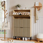 YouTrend Shoe Storage Cabinet,Shoe Rack for Entryway with 2 Flip Drawers,Shoes Storage Cabinet Organizer with Metal Legs,Natural