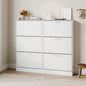 ASTUVIA Shoe Cabinet with 3 Flip Drawers,Narrow Hidden Shoe Storage for Entryway,Modern Freestanding Shoe Organizer Rack Holds 6-15 Pairs