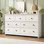 ASTUVIA 7 Drawer White Dresser for Bedroom - Wide TV Stand with Anti-Tip Metal Rails