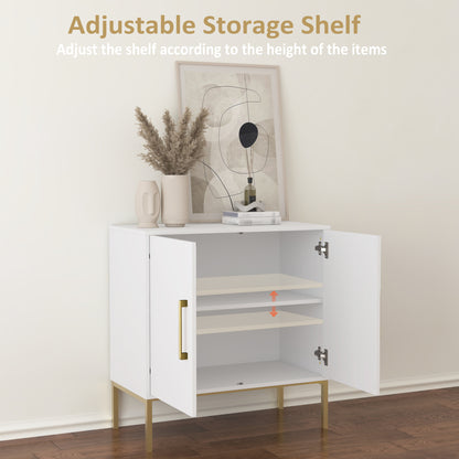 Storage Cabinet with 2 Doors,Wood Accent Cabinet for Living Room Bedroom Entryway