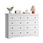 YouTrend 55.1" Wide Dresser for Bedroom, 10 Drawer Dresser with Large Drawers, Dresser for TVs Up to 65",Brown