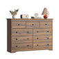 YouTrend 55.1" Wide Dresser for Bedroom, 10 Drawer Dresser with Large Drawers, Dresser for TVs Up to 65",Brown