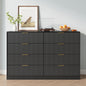 8 Drawer Dresser with for Bedroom,Modern Fluted Wood Chest of Drawer with Golden Embedded Handles for Living Room,Hallway