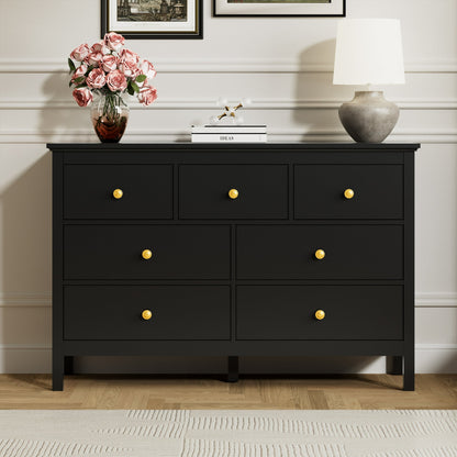 YouTrend White Dresser with 7 Drawer for Bedroom,Traditional Adult Chest of Drawers with Metal Handles for Living Room,Hallway