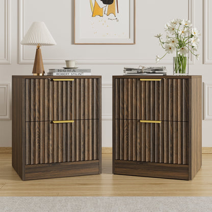 YouTrend Nightstand Set of 2 with 2 Drawers for Bedroom, Small End Table for Adults, Wooden Storage Cabinet for Living Room