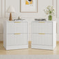 YouTrend Nightstand Set of 2 with 2 Drawers for Bedroom, Small End Table for Adults, Wooden Storage Cabinet for Living Room