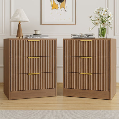 YouTrend Nightstand Set of 2 with 2 Drawers for Bedroom, Small End Table for Adults, Wooden Storage Cabinet for Living Room