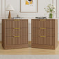YouTrend Nightstand Set of 2 with 2 Drawers for Bedroom, Small End Table for Adults, Wooden Storage Cabinet for Living Room