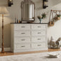YouTrend Rustic 9-Drawer Wood Dresser, Large Storage Chest Organizer with Metal Handles for Bedroom, Living Room, Farmhouse Style Furniture,Gray