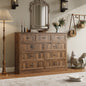YouTrend Rustic 9-Drawer Wood Dresser, Large Storage Chest Organizer with Metal Handles for Bedroom, Living Room, Farmhouse Style Furniture,Gray