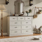 YouTrend Rustic 9-Drawer Wood Dresser, Large Storage Chest Organizer with Metal Handles for Bedroom, Living Room, Farmhouse Style Furniture,Gray