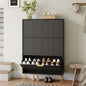 YouTrend Shoe Cabinet with 3 Flip Drawer,Fluted Wood Shoe Rack Storage Cabinet for Entryway