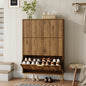 YouTrend Shoe Cabinet with 3 Flip Drawer,Fluted Wood Shoe Rack Storage Cabinet for Entryway