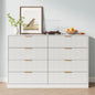 8 Drawer Dresser with for Bedroom,Modern Fluted Wood Chest of Drawer with Golden Embedded Handles for Living Room,Hallway