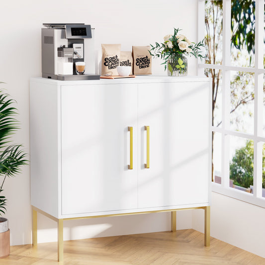 Storage Cabinet with 2 Doors,Wood Accent Cabinet for Living Room Bedroom Entryway