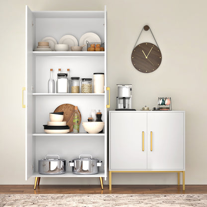 69'' Tall Storage Cabinet,Wood Pantry Cabinet with 4 Shelves & 2 Doors for Living Room, Kitchen, Bathroom, Office