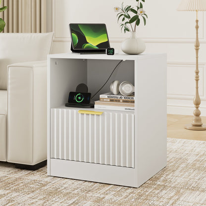 YouTrend Nightstand Set of 2 with 2 Drawers for Bedroom, Small End Table for Adults, Wooden Storage Cabinet for Living Room