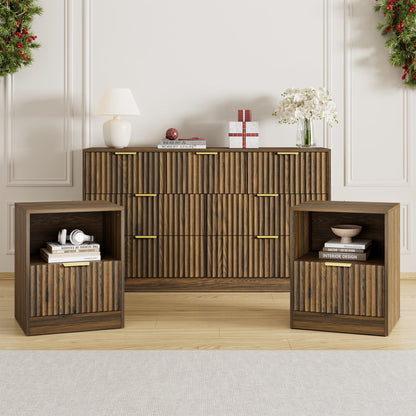 YouTrend Nightstand Set of 2 with 2 Drawers for Bedroom, Small End Table for Adults, Wooden Storage Cabinet for Living Room