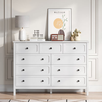 YouTrend 8-Drawer Dressers for Bedroom,55.1"Width Modern Chest of Drawer with Metal Handlesfor Living Room,Hallway,Entryway,White
