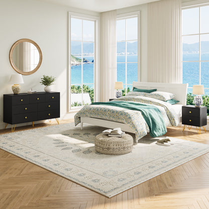 YouTrend Dresser and Nightstand sets,7 Drawer Dresser for Bedroom, 3 Piece Bedroom Dresser Set for Adult,Black