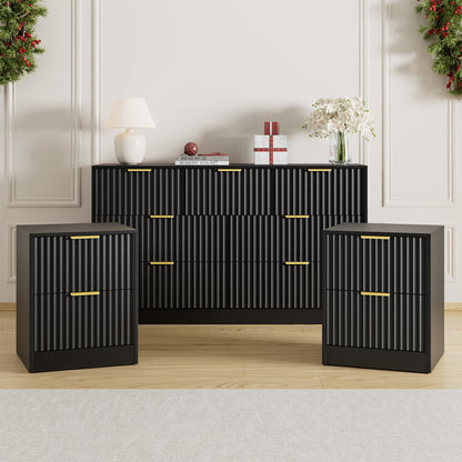 YouTrend Nightstand Set of 2 with 2 Drawers for Bedroom, Small End Table for Adults, Wooden Storage Cabinet for Living Room