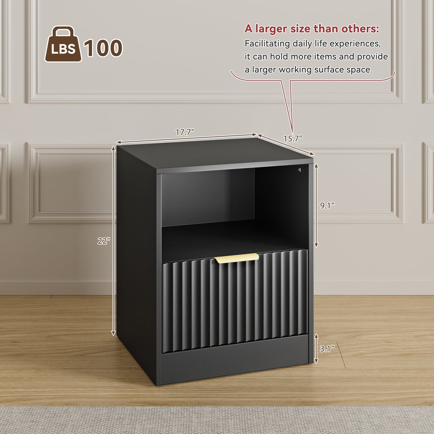 YouTrend Nightstand Set of 2 with 2 Drawers for Bedroom, Small End Table for Adults, Wooden Storage Cabinet for Living Room