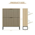 YouTrend Shoe Storage Cabinet,Shoe Rack for Entryway with 2 Flip Drawers,Shoes Storage Cabinet Organizer with Metal Legs,Natural