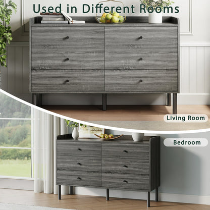 YouTrend 6 Drawer Wood Dresser Modern Storage Cabinet Sideboard Adult for Bedroom Living Room Hallway Home,White