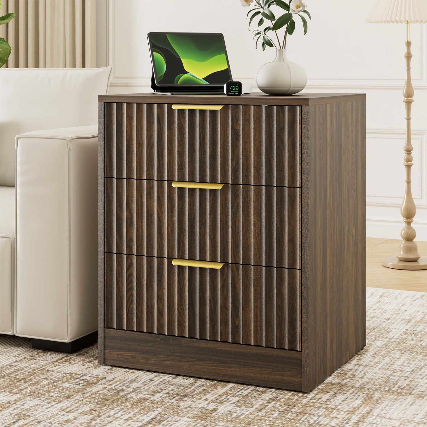 YouTrend Nightstand Set of 2 with 2 Drawers for Bedroom, Small End Table for Adults, Wooden Storage Cabinet for Living Room