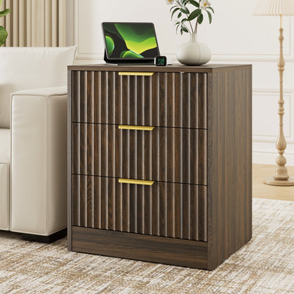 YouTrend Nightstand Set of 2 with 2 Drawers for Bedroom, Small End Table for Adults, Wooden Storage Cabinet for Living Room
